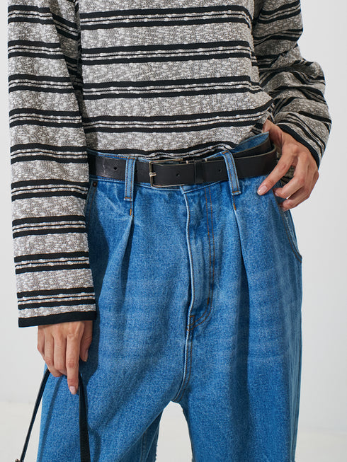【 予約:2月上旬 】LASER CUT WIDE DENIM /Y261-31001